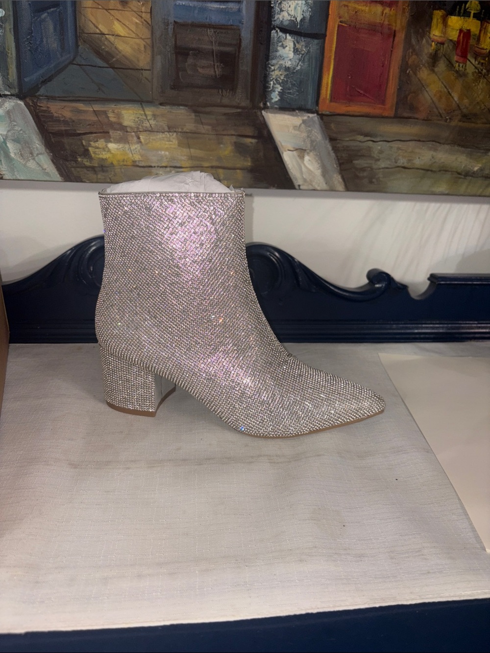 Sugar Women’s Silver Rhinestone  Nightlife Bling Boots - Size 6.5 NIB